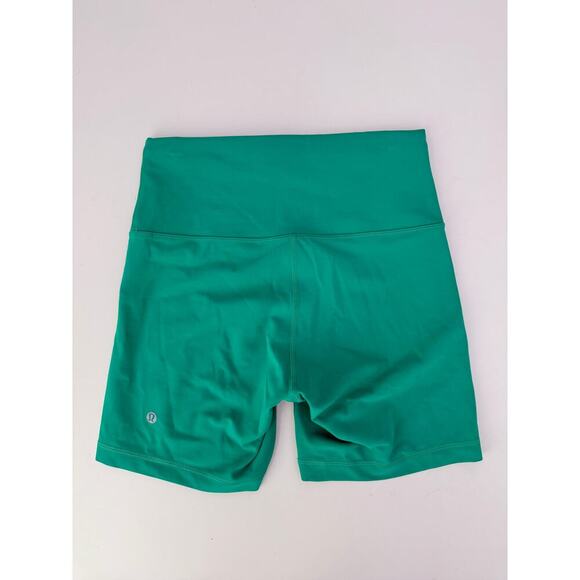 lululemon kelly green wunder train bikers - size 8, 6" inseam - Picture 2 of 6